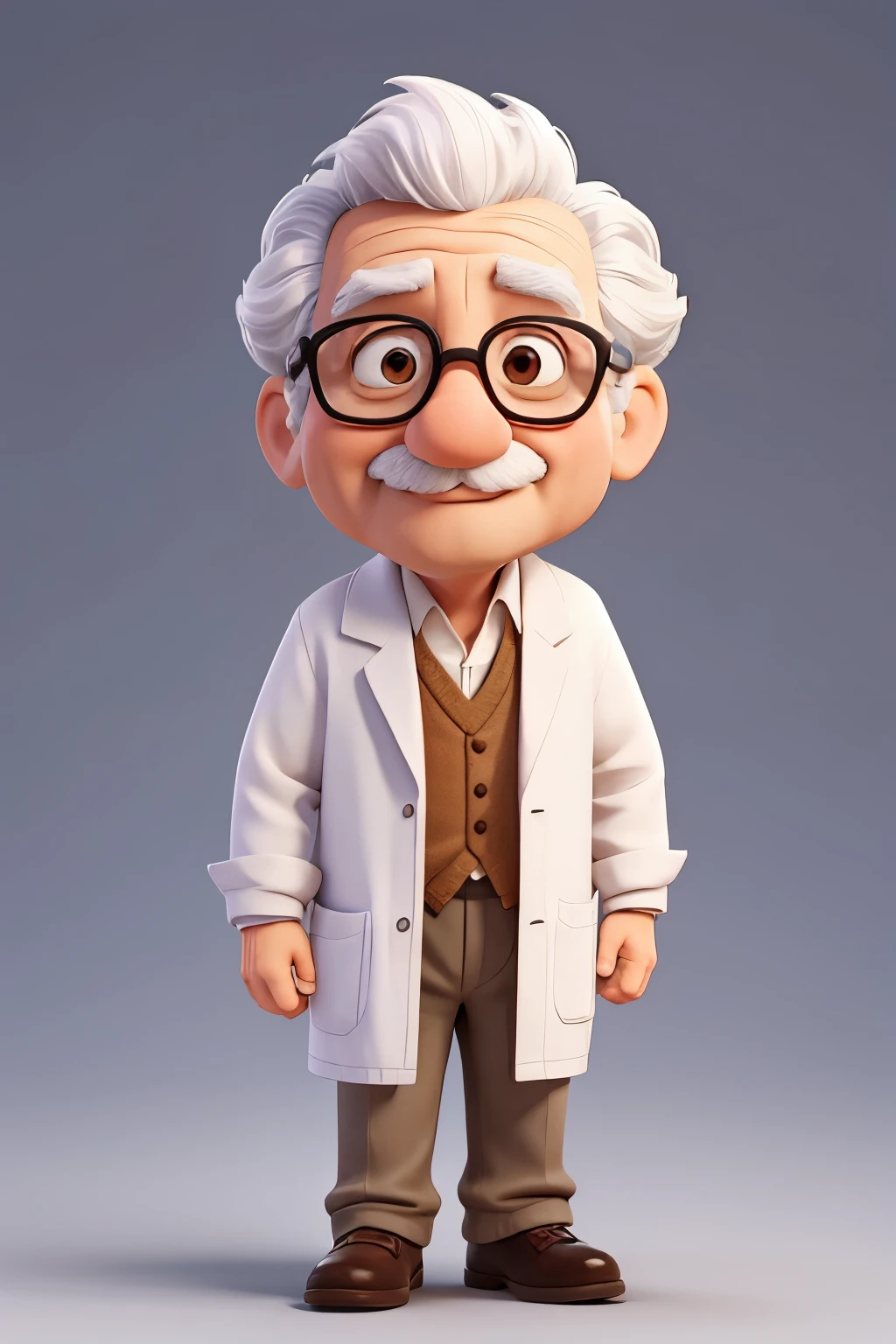 male character, middle-age, appearance like albert einstein, white background, cientist, looking 60 years old