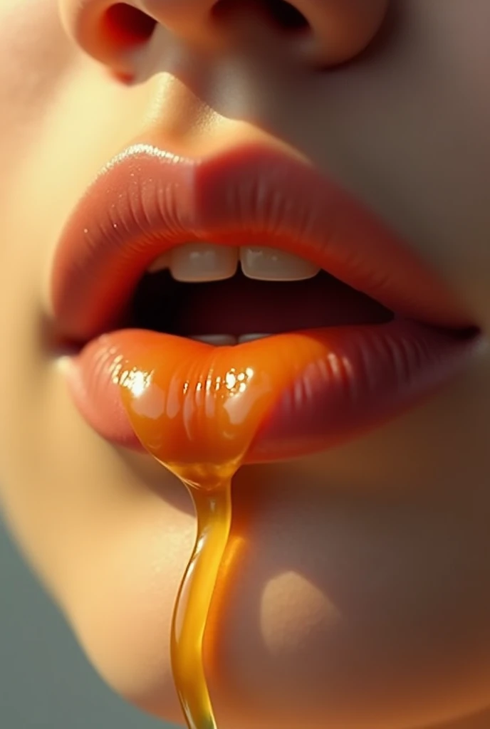Beautiful Lip only with dropping honey