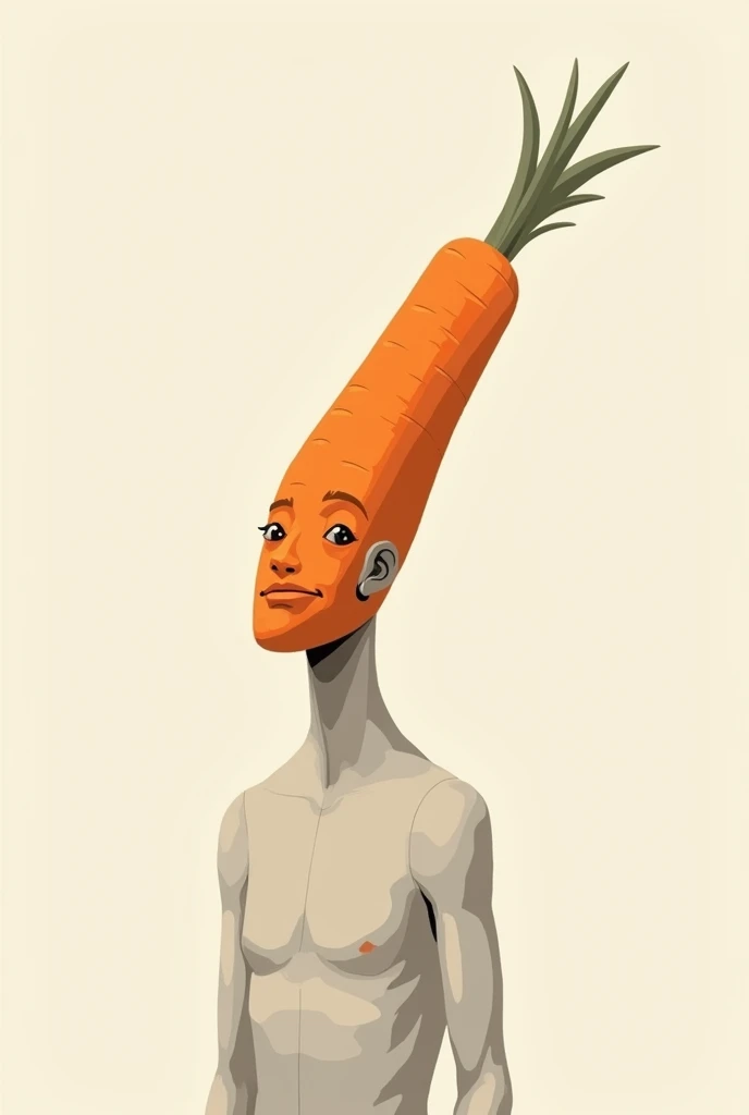 A man with a carrot head