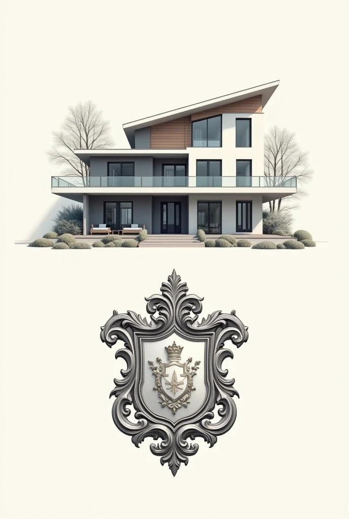 a mansion logo is written underneath trend House