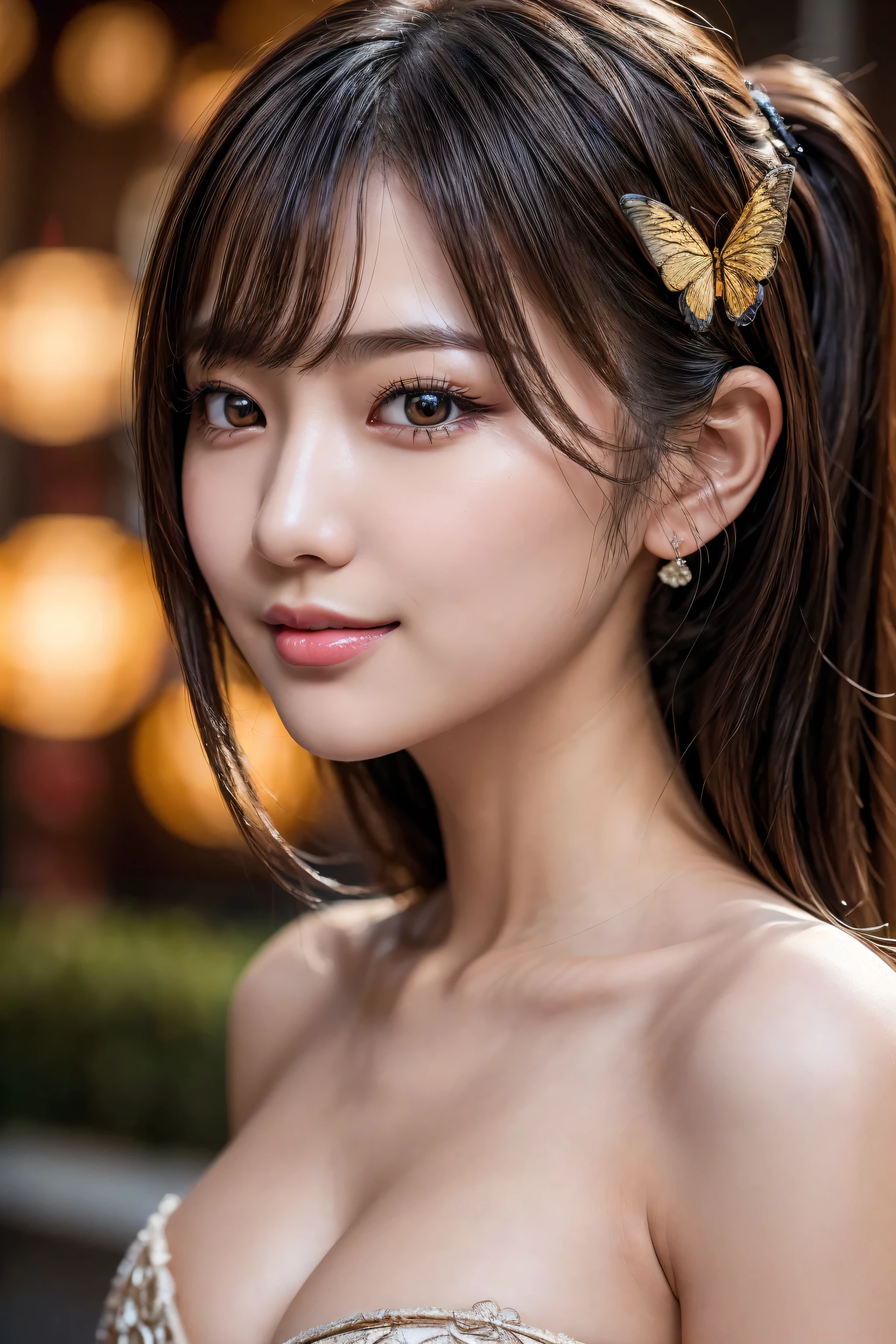 Realistic (photorealistic Realism), (high resolution), ((intricately detailed digital art)). (ultra realistic texture details: velvety skin, hair.), (ultra quality), professional photography, ((glamour shot of Japanese woman:1.3)), (intricately detailed realistic eyes), (/kopiuje/(baba z cycami i hujem na czole XD)/nie czytam/), focus of woman, dynamic pose, sexy and seductive, flirty smile, (sharp focus, captured by Fujifilm XT3, f 5.6, in high quality, Butterfly lighting.). \ e Z e \ 4fan