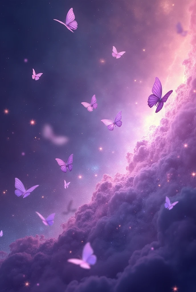 purple universe, lilac butterflies