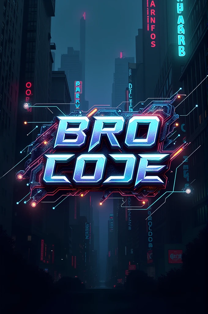 Create a Logo using the word "BRO CODE" with super creative cyberpunk design