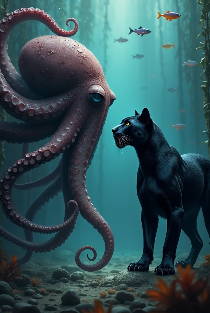Black pantherand octopus 🐙