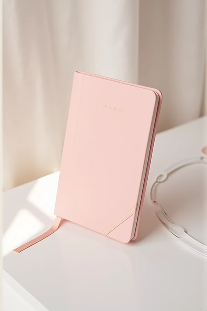 Pink and white notebook
