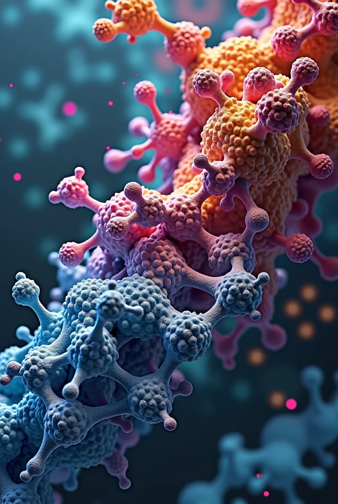Create an image that expresses the relationship between chemistry and biology through chemical compositions.
