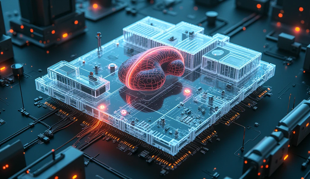 motherboard, Giger, ULTRA DEFINED, ultra realistic, transparent, glass, neon, Water, tubes and cables running throughout, biological organs connected to the bottom by tubes and cables, toma frontal