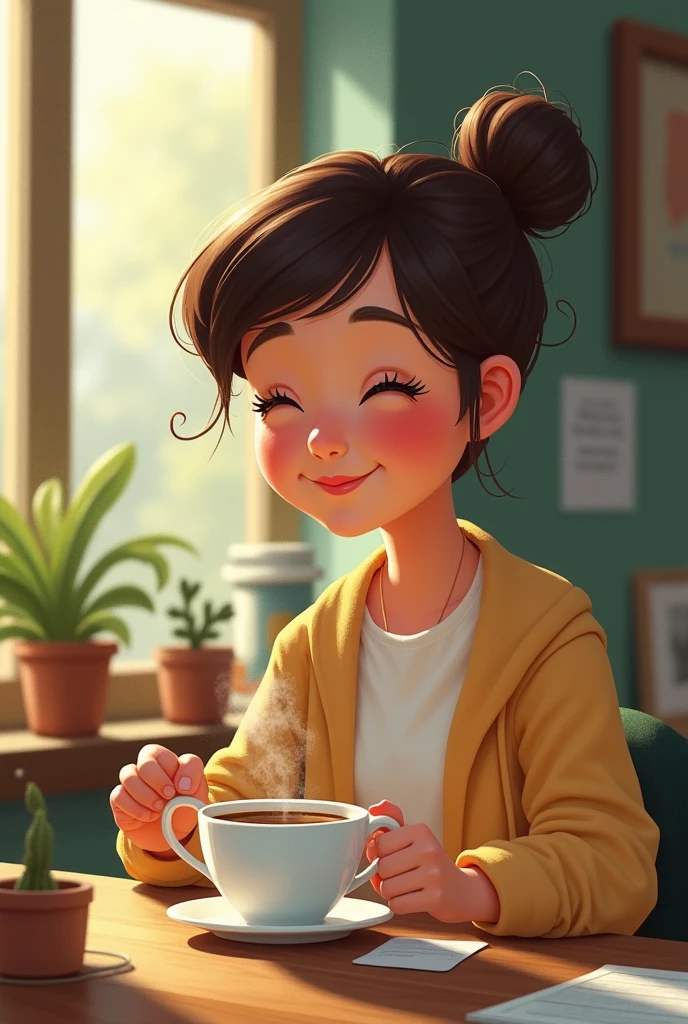 Phrase that says “A little coffee always fixes everything”