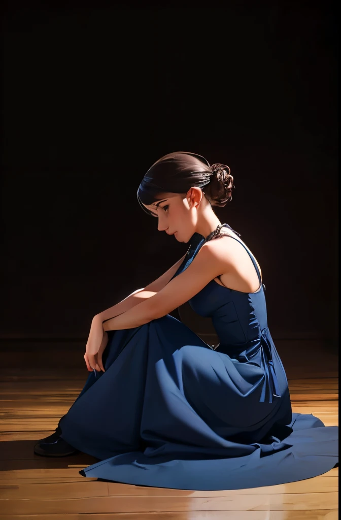 there is a woman sitting on the floor in a dress, rococo dress, # rococo, rococo queen, dress in the style of rococo, rococo fashion, rococo ruffles dress, victorian style costume, victorian inspired clothing, with victorian clothing, in victorian aristocrat, victorian dress, victorian blue dress, in a high renaissance style