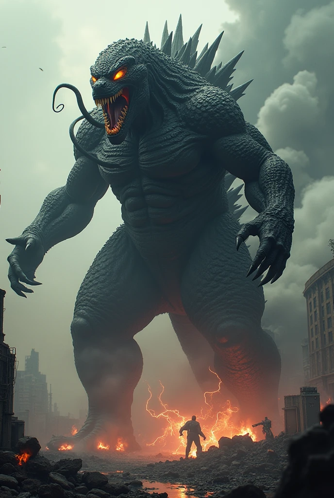 Venom and Godzilla fyt hybrid dangerous 