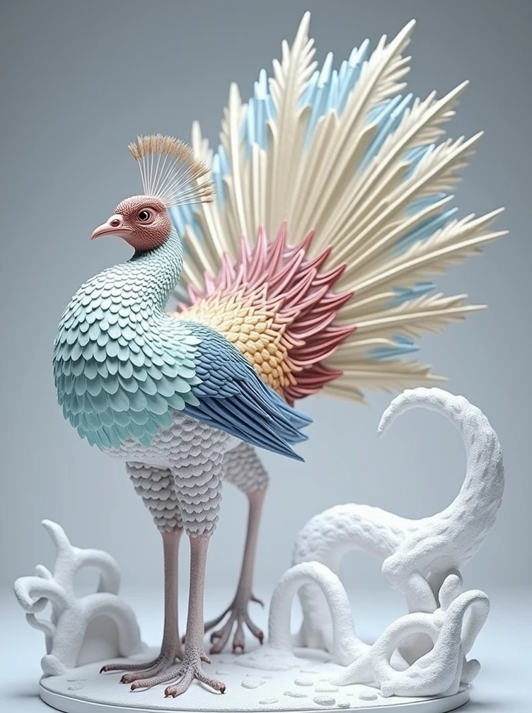 a close up of a peacock on a black background, raytracing : :, pudica pose gesture, lion icon, rich vivid color, happy apearance, reinassance, awe - inspiring award - winning, twitter pfp, finely detailed furniture, selective breeding, display item, crane, ornately dressedundefined, undefined,