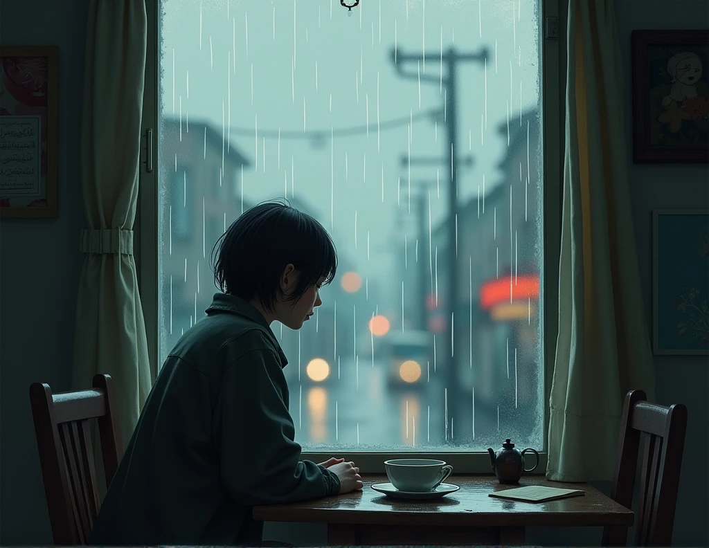 When it rains like today, I'll vaguely remember the old days beyond the window. The song that still flows from the small street corner tea house must be an old scent. Don't look at me with those sad eyes. The days are gone, but I won't forget them.