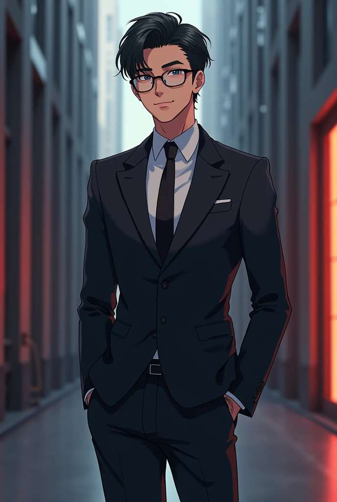 Male, suit, glasses, standing pose, cool, anime, idol, smile, Morisawa Chiaki