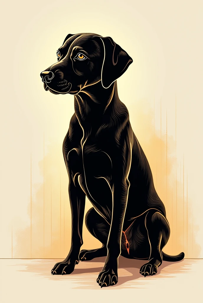 "Create a pet portrait using continuous line art with gradient lines. The line should transition smoothly from one colour to another, such as from black to gold. The gradient effect should add a dynamic and modern twist to the classic continuous line art."