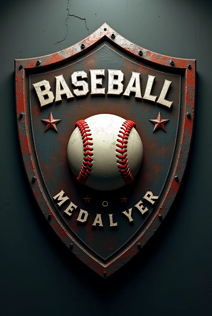 Baseball shield that has the name of metal area