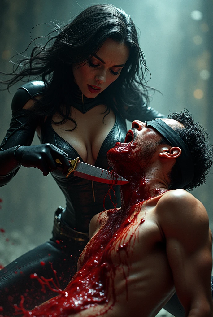 (masterpiece, best quality:1.2),1 beautiful girl,multiple men,realistic,3d,Unreal Engine 5,skin texture,anatomically correct, comic storyboard, long hair,smile,barefoot,girl in lace top,sexy, girl in shiny legging, girl in high heels,cleavage,crossed legs,large breasts, naked male, standing ,trample,cuts,defloration,indoor,couple,femdom,hetero,saliva , mucus,femdom,blood on hands,blood splatter,male,open mouth,trembling, couch,sit,bruise man ,man closed eyes,dark skin man, man cum,bleeding man,man in tight underpants