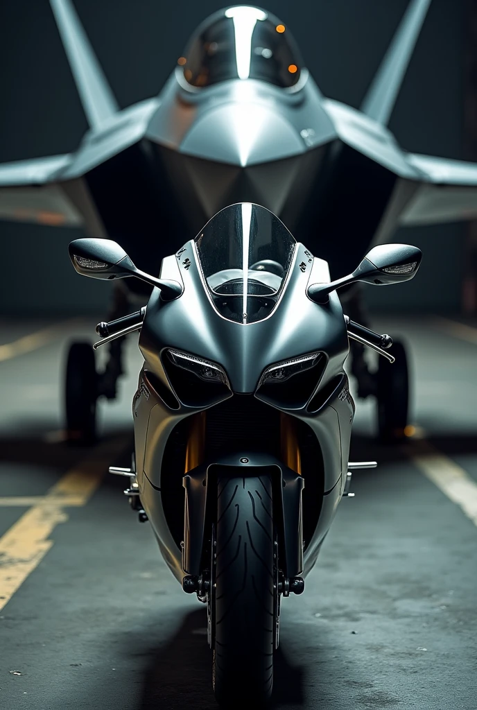 F-22 raptor stand behind ducati v4 so 2