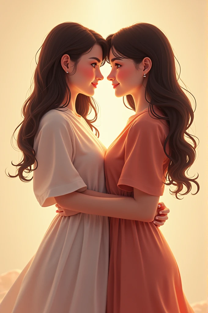 Two pretty girls standing beautiful