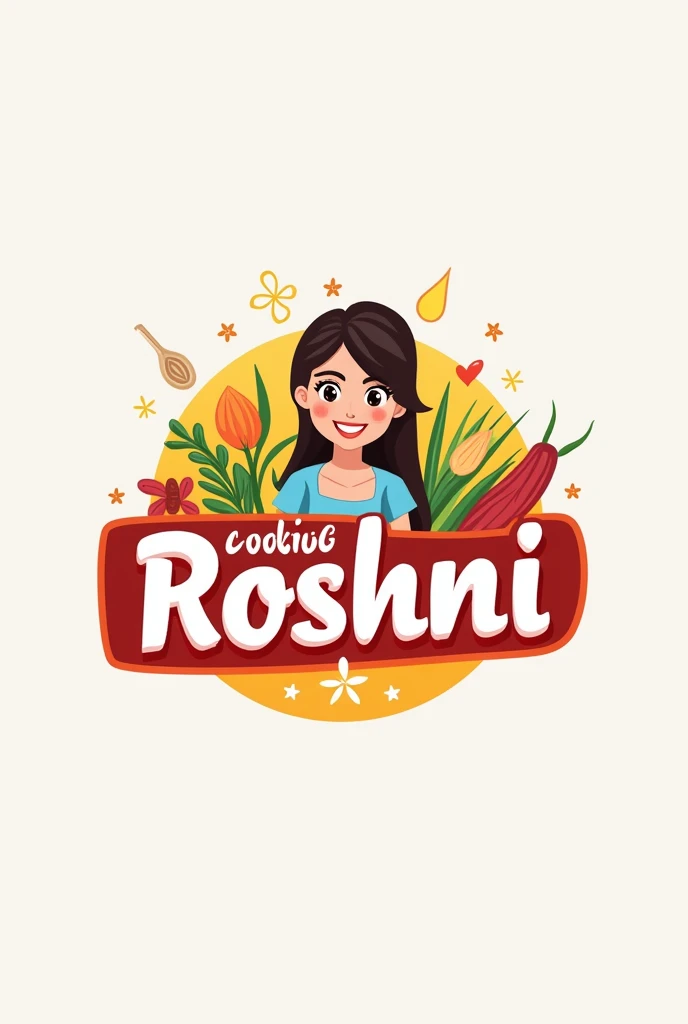 Make a youtube channel logo. which name is cooking with roshni
