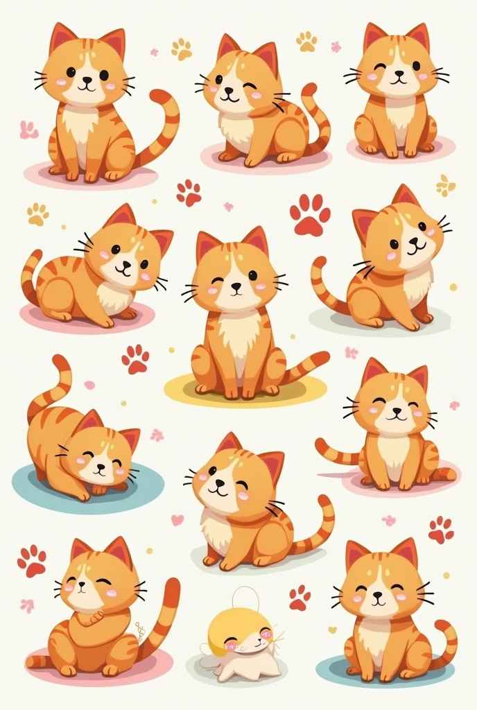 create something simple .a cartoon style cat type stickers