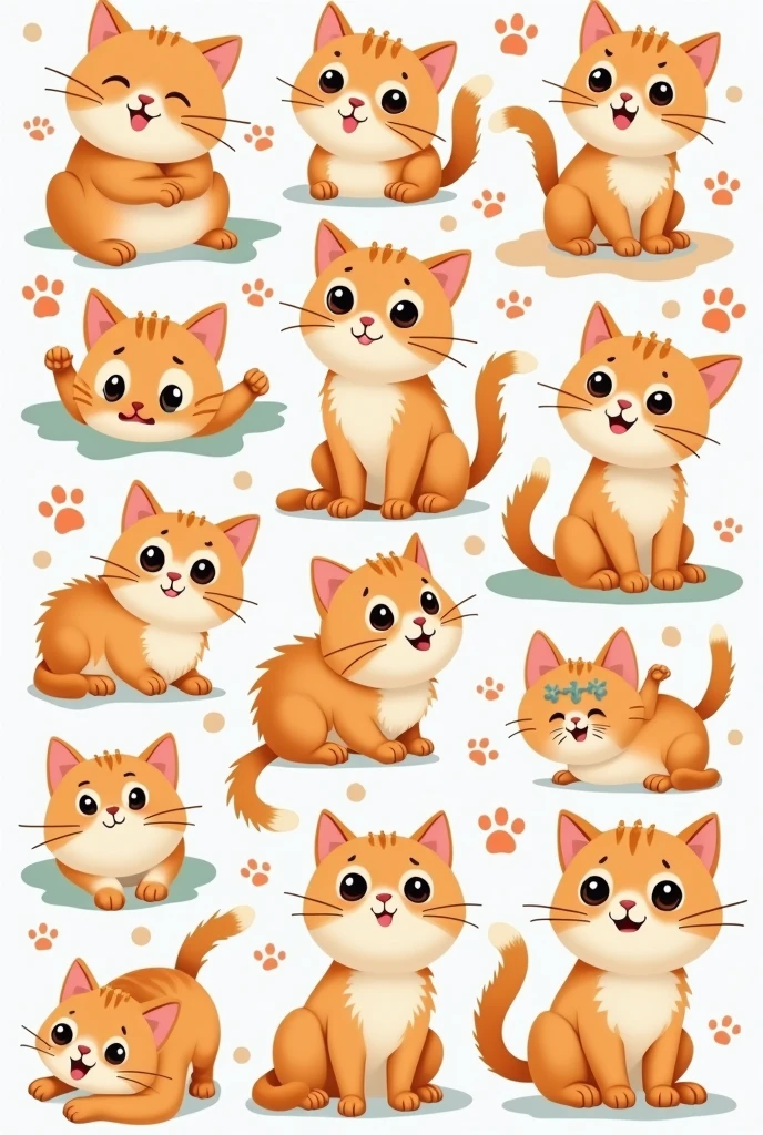 create something simple .a cartoon style cat type stickers