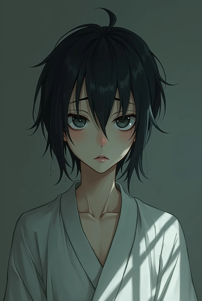 Introvert、Black Hair、male、Tear bags、Elongated head、Otaku、mash、Hitoe、
