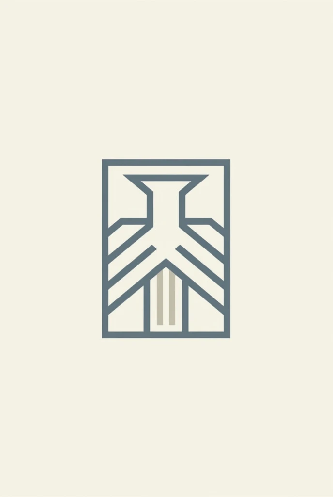 Can you make me a logo that refers to a bird?,that is symmetrical , assimilated to architecture, with simple square geometry