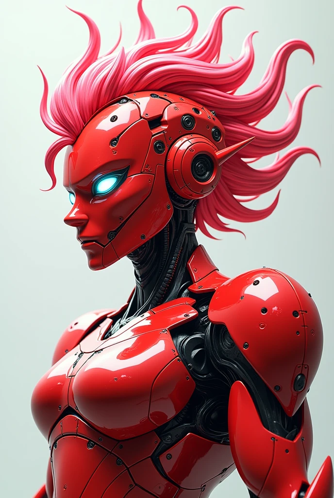 Red adult robot creature with anime hair