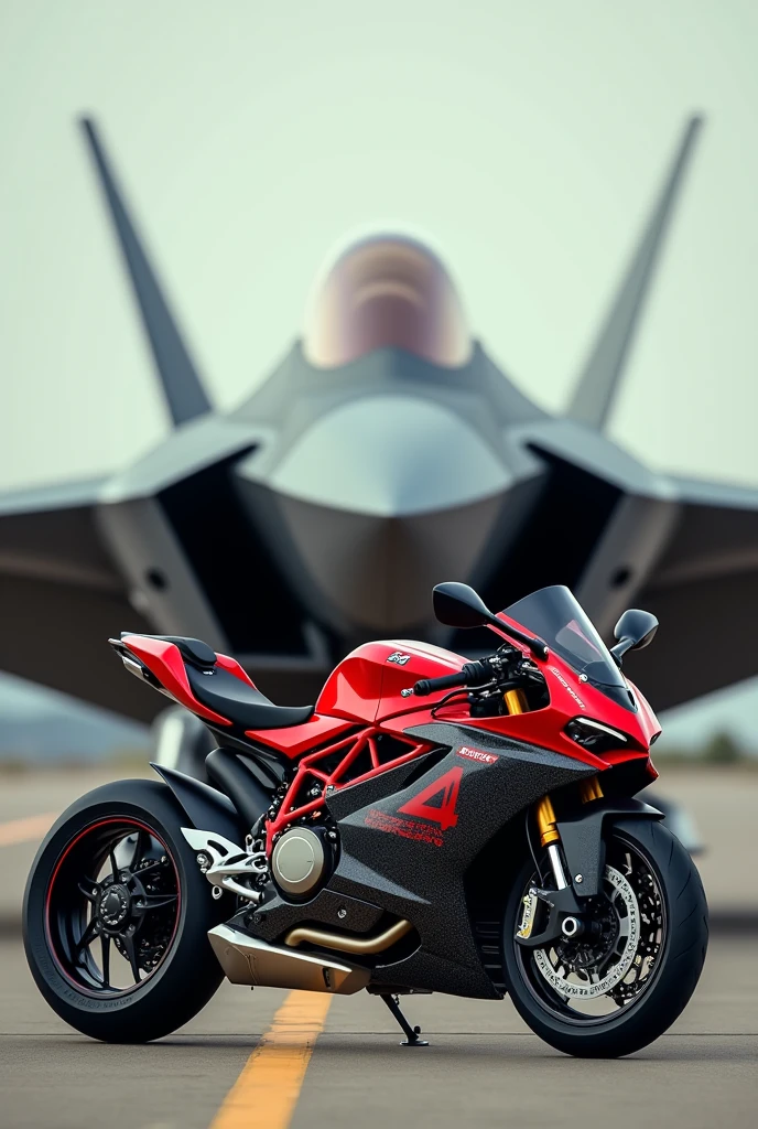 F-22 raptor stand behind ducati v4 sp 2