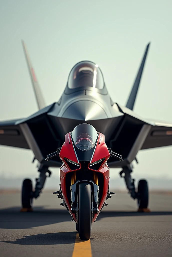 F-22 raptor stand behind ducati v4 sp 2
