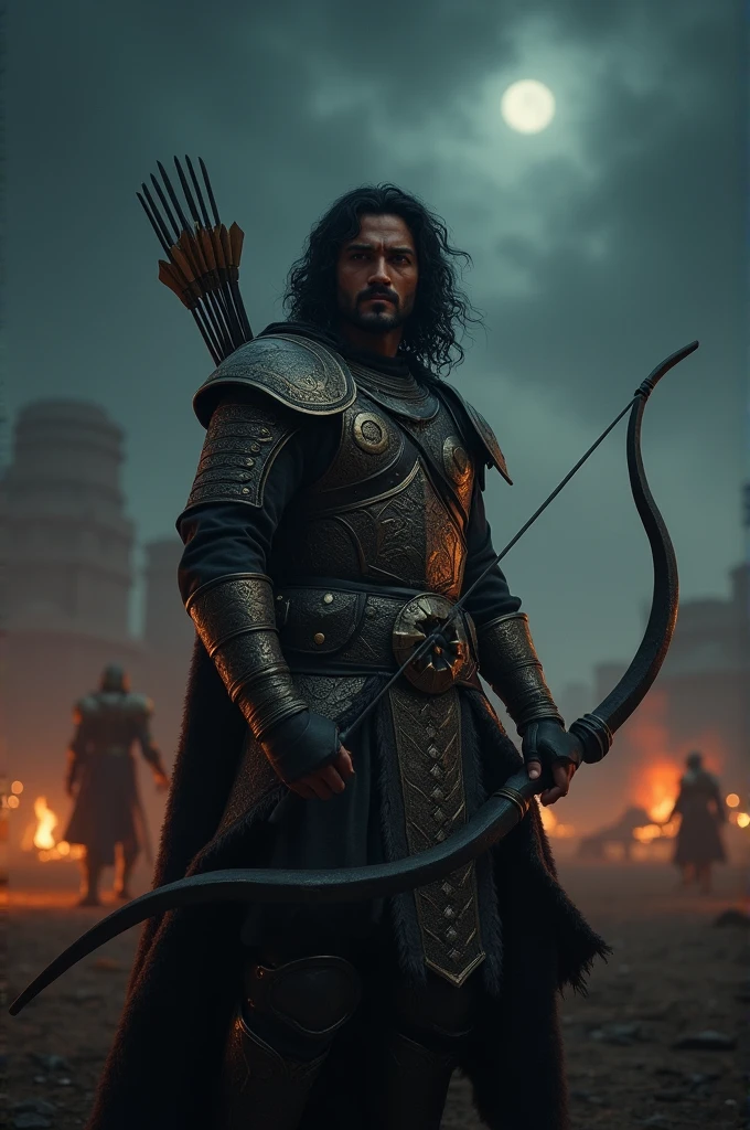 Actor prabhas as karna in kurukshetra in night