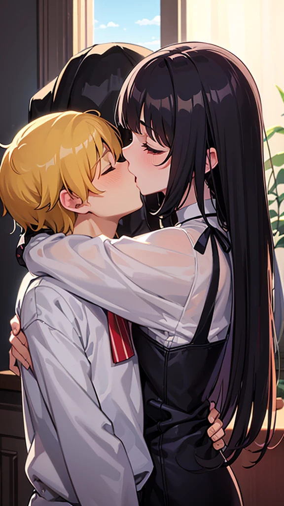check_9, check_8_superior, check_7_superior, sauce_anime, 1 person, 1 female, Mature Woman, pubic hair, Mother and son, child, Sex, kiss, Sex на диване, inserts his erect penis into a girl'between legs.
