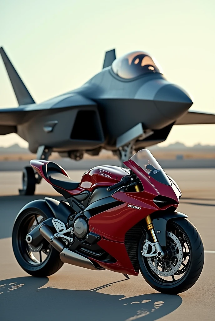 F-22 raptor stand behind ducati v4 sp 2