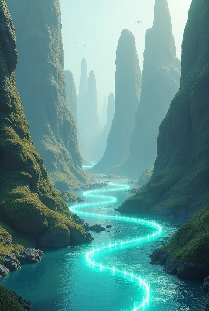 Draw a river in the shape of a tube