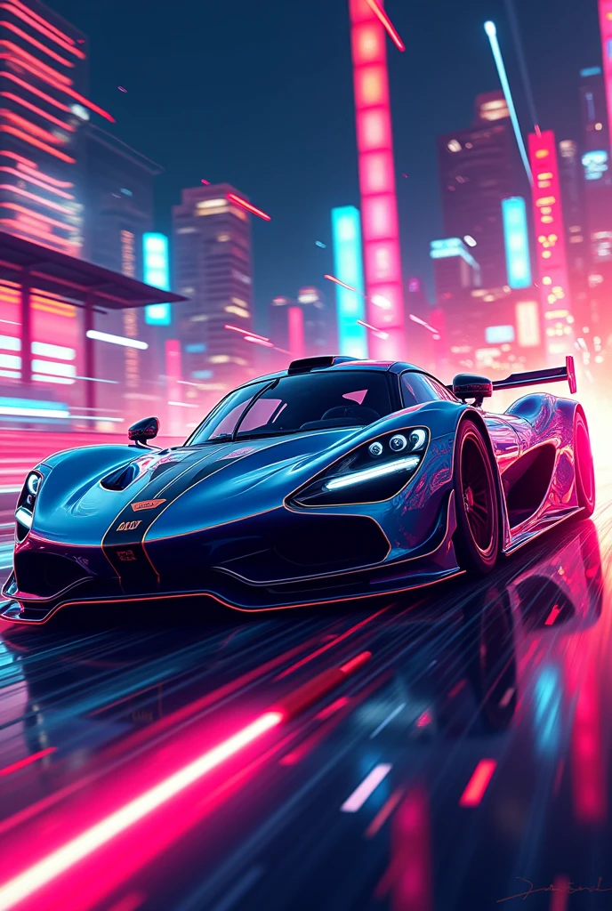Video game gran turismo neon vector illustration , Incredibly large details, 16K, tshirt design, Incredibly shiny, saggy, high detail - V
