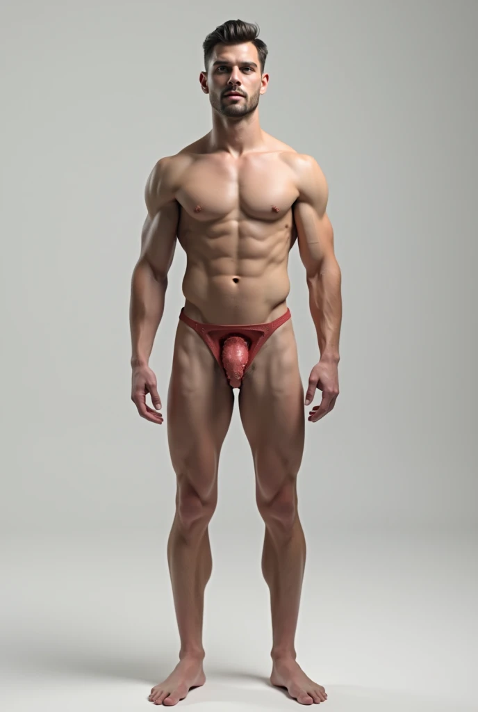 A man without any clothes and his ling around 7 inch