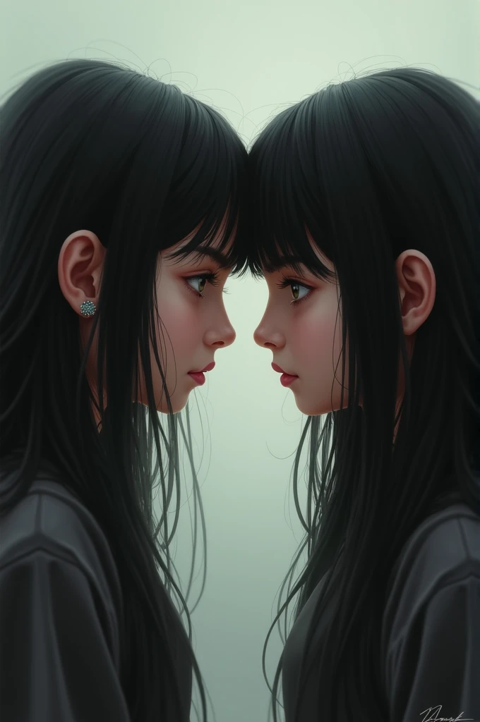 Picture of black haired twins