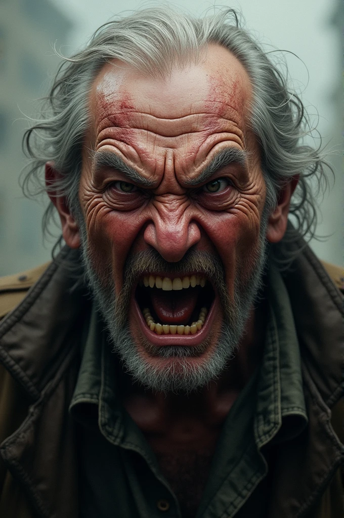 Very Angry Old Elderly Man