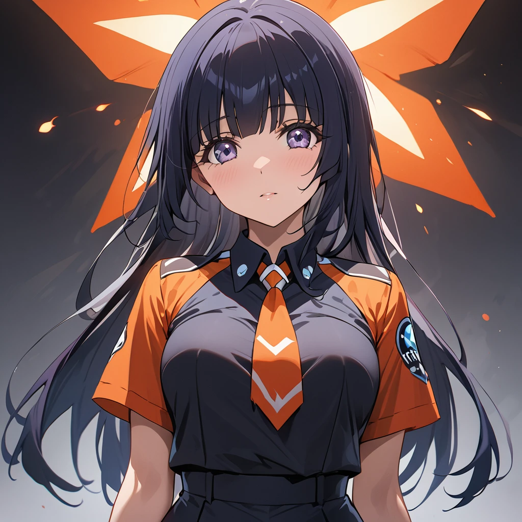 ((Highest quality)), ((masterpiece)), (detailed), (Perfect Face)、The woman is Reika Aoki, a member of the Flare Gang, with semi-long hair.、The woman is a Team Flare underling and is wearing a Team Flare underling outfit.