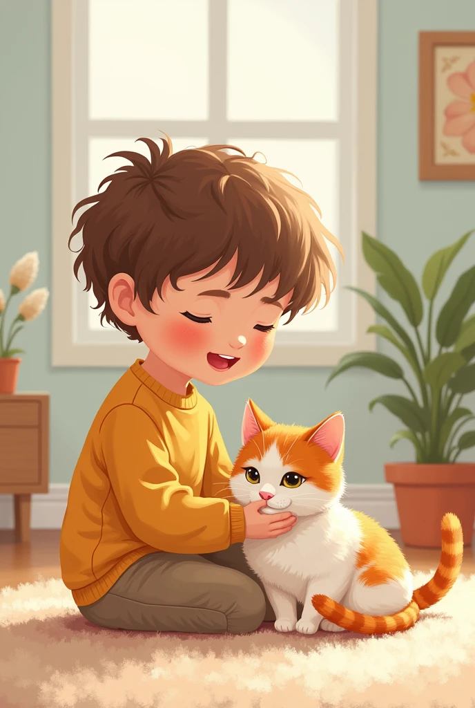 Painting for s with pet theme . Simple and easy with cat