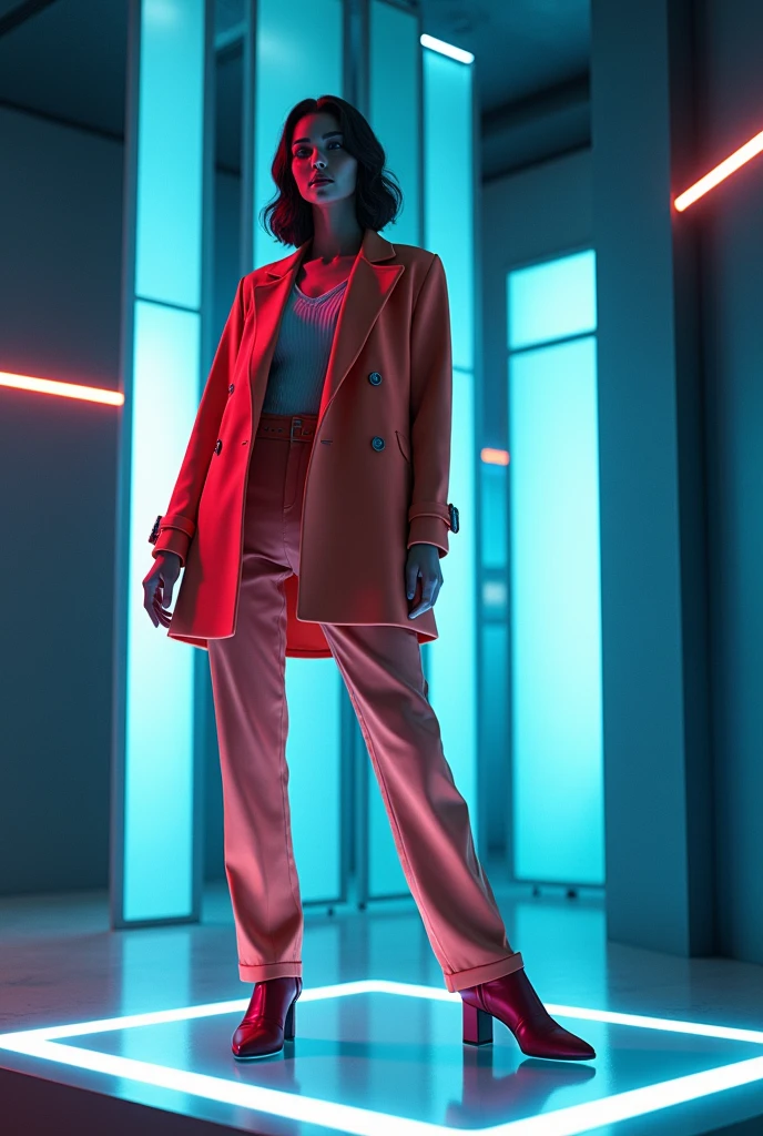 Design the homepage of a futuristic digital fashion newspaper that uses artificial intelligence for close interaction. Three key sections:
Body and face scanner to test trendy accessories and clothes. 
Fashion catwalks in 360° virtual reality. 
AI Fashion Item Generator. 