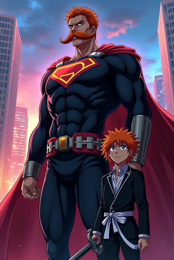 Generates the super hero super mustache, Next to him put Ichigo Kurosaki