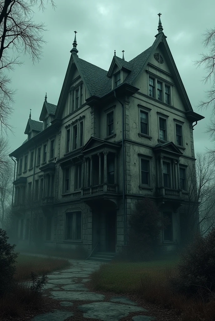 Haunted dormitory with a picture of the front of the dormitory