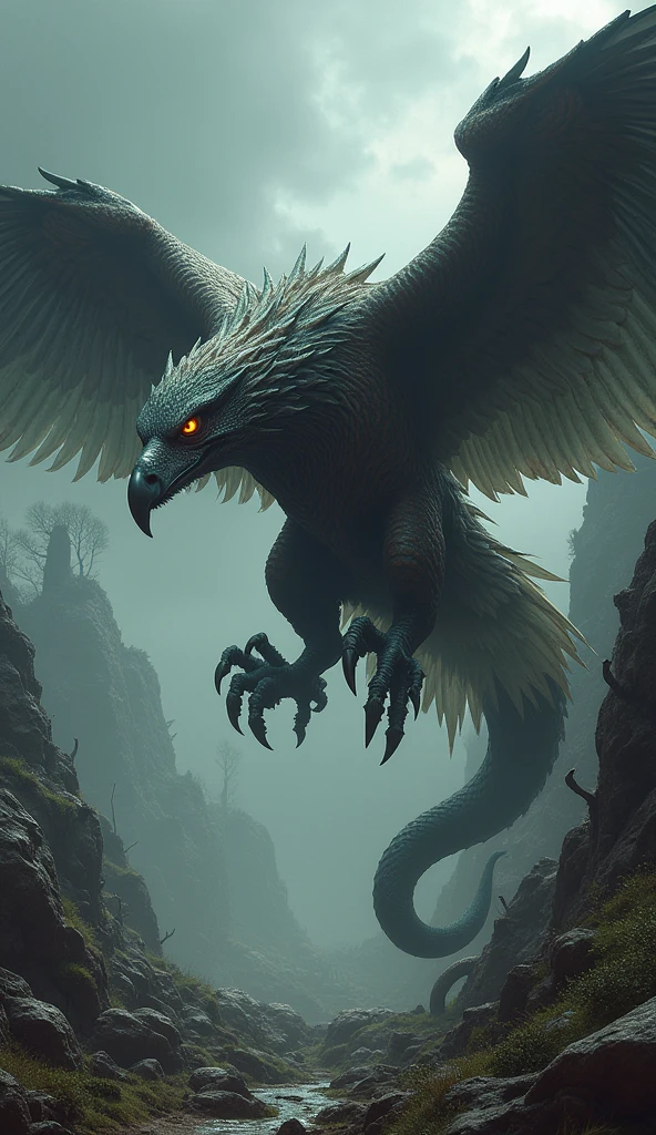 A dangerous and monsterous hybrid animal of combination of eagle and snake