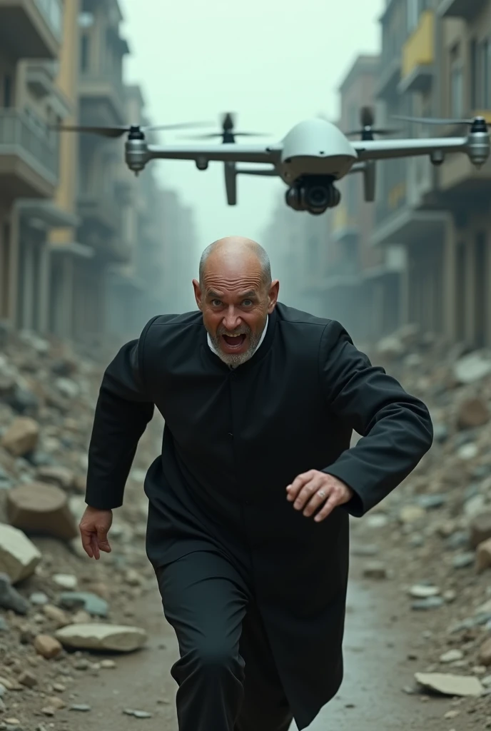 Scared Bald Judge Flees From Killer Drone Used in Ukraine War