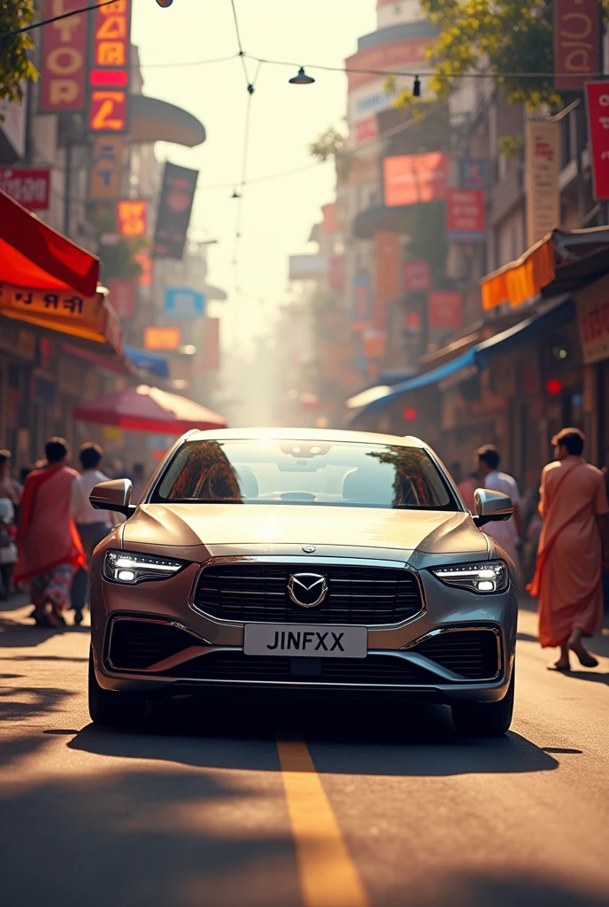A car in Indian City of 
