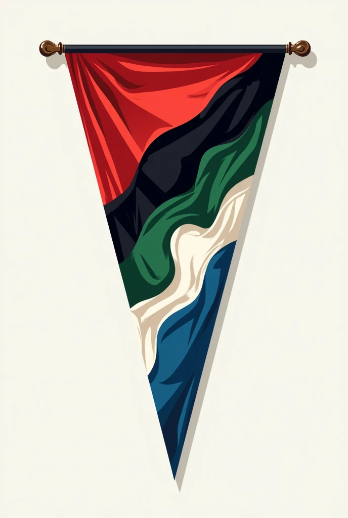 Naval pennant banner using red,black,green,blue and whit color.long pennant. HD vector. High quality illustration.Blank background