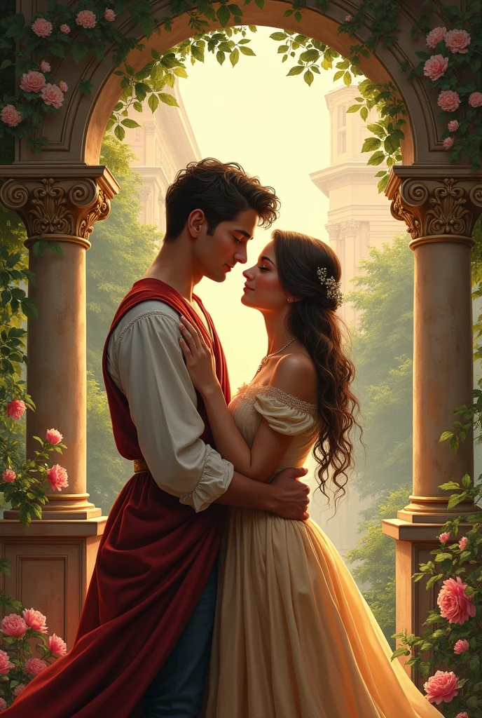 Cover for a love book called that day in Renaissance style 