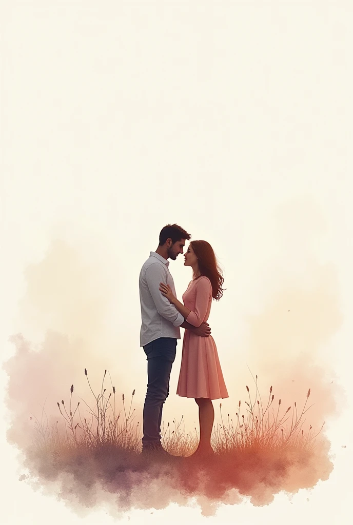 Cover for a love book called that day with minimalist style and watercolors
