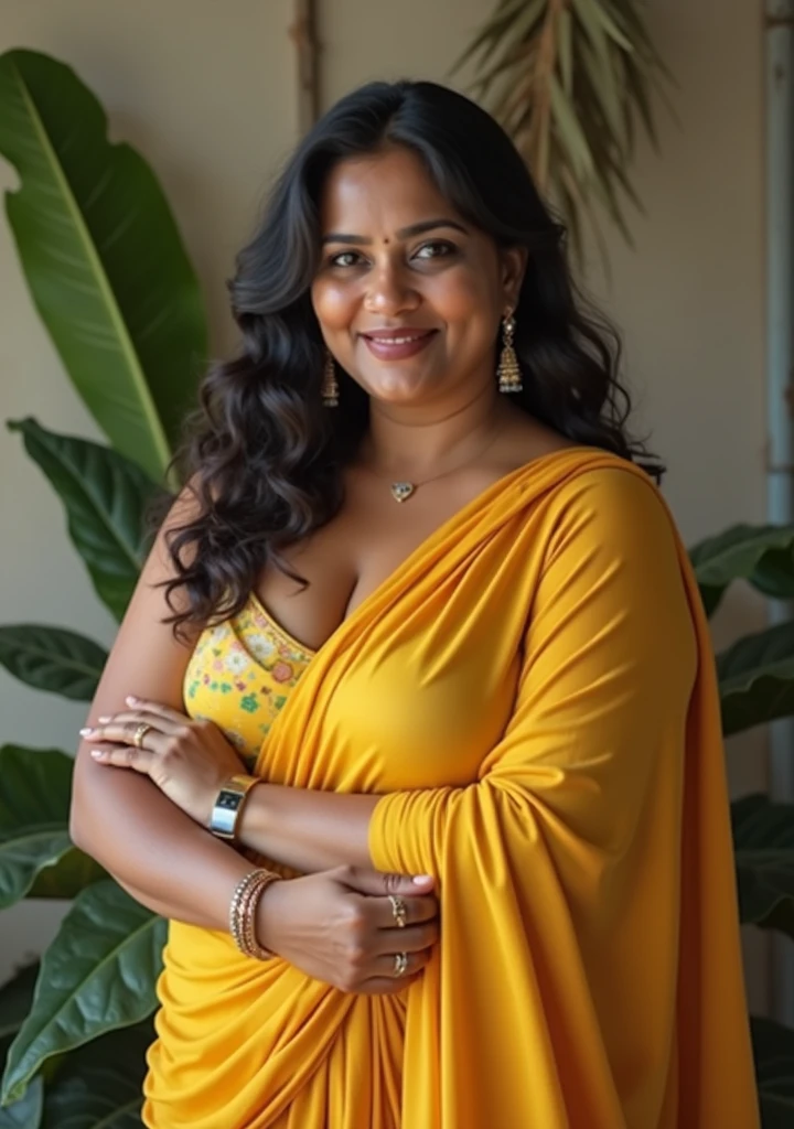 A curvy srilankan women thirty-nine year old wearing a swimwear
